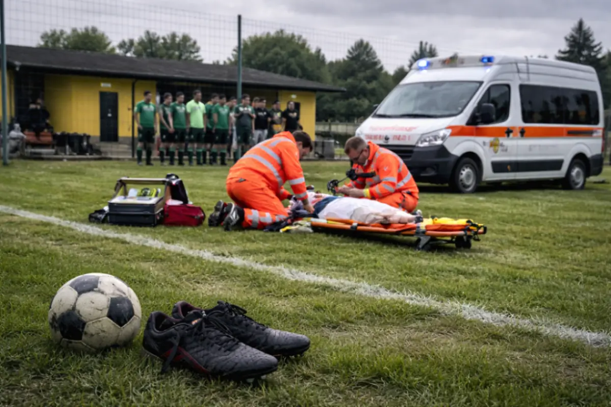 Soccorso in campo di un calciatore